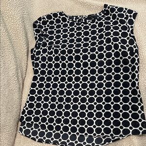 The Limited Black and White Polka Dot Sleeveless Blouse